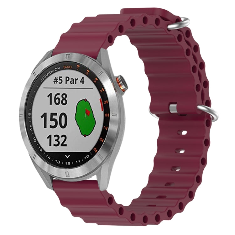 For Garmin Approach S40 20mm Ocean Style Silicone Solid Color Watch Band