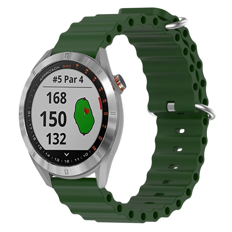 For Garmin Approach S40 20mm Ocean Style Silicone Solid Color Watch Band