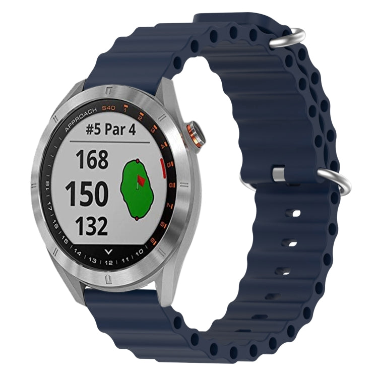 For Garmin Approach S40 20mm Ocean Style Silicone Solid Color Watch Band