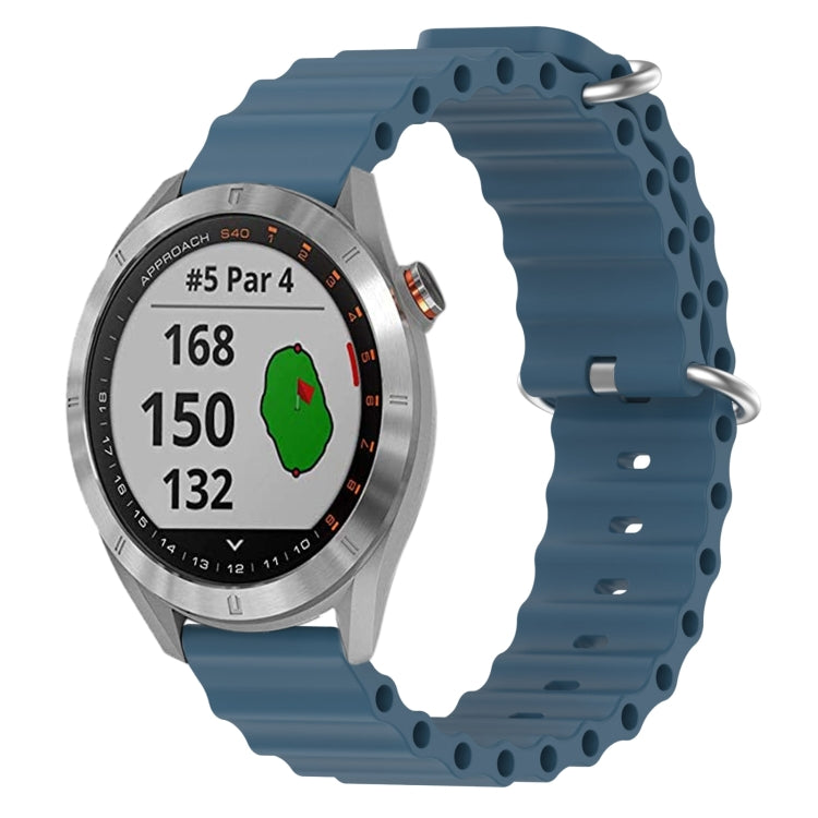 For Garmin Approach S40 20mm Ocean Style Silicone Solid Color Watch Band