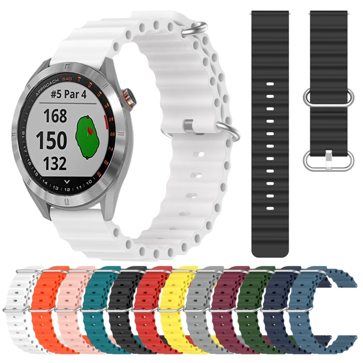 For Garmin Approach S40 20mm Ocean Style Silicone Solid Color Watch Band