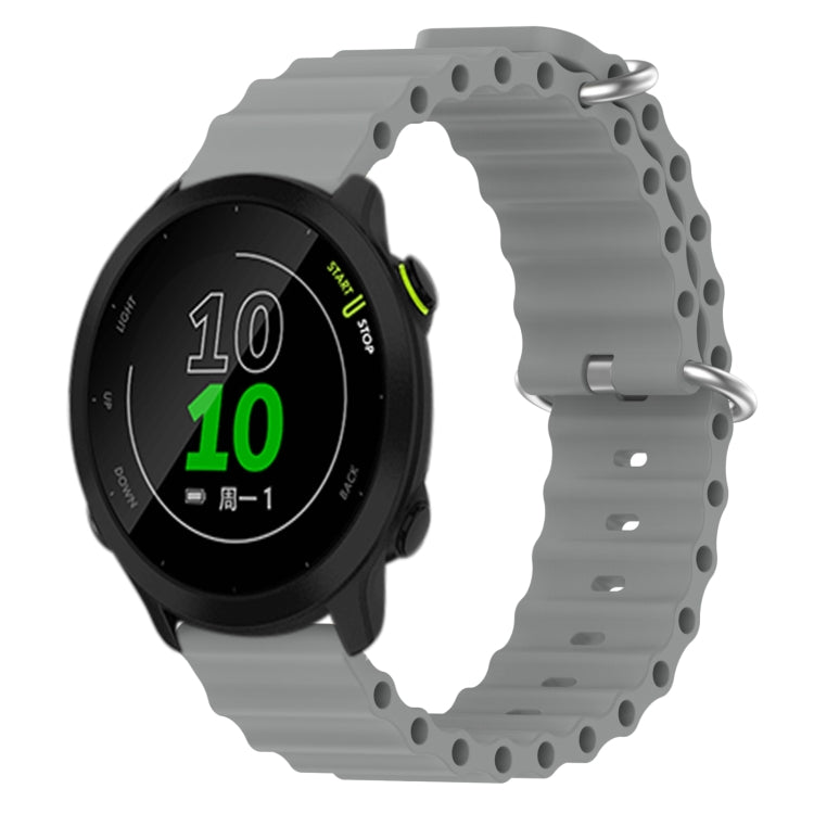 For Garmin Forerunner 158 20mm Ocean Style Silicone Solid Color Watch Band