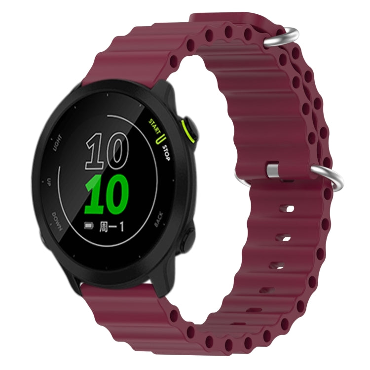 For Garmin Forerunner 158 20mm Ocean Style Silicone Solid Color Watch Band