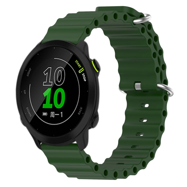 For Garmin Forerunner 158 20mm Ocean Style Silicone Solid Color Watch Band