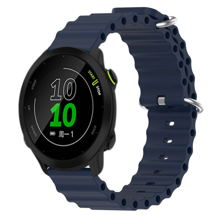 For Garmin Forerunner 158 20mm Ocean Style Silicone Solid Color Watch Band