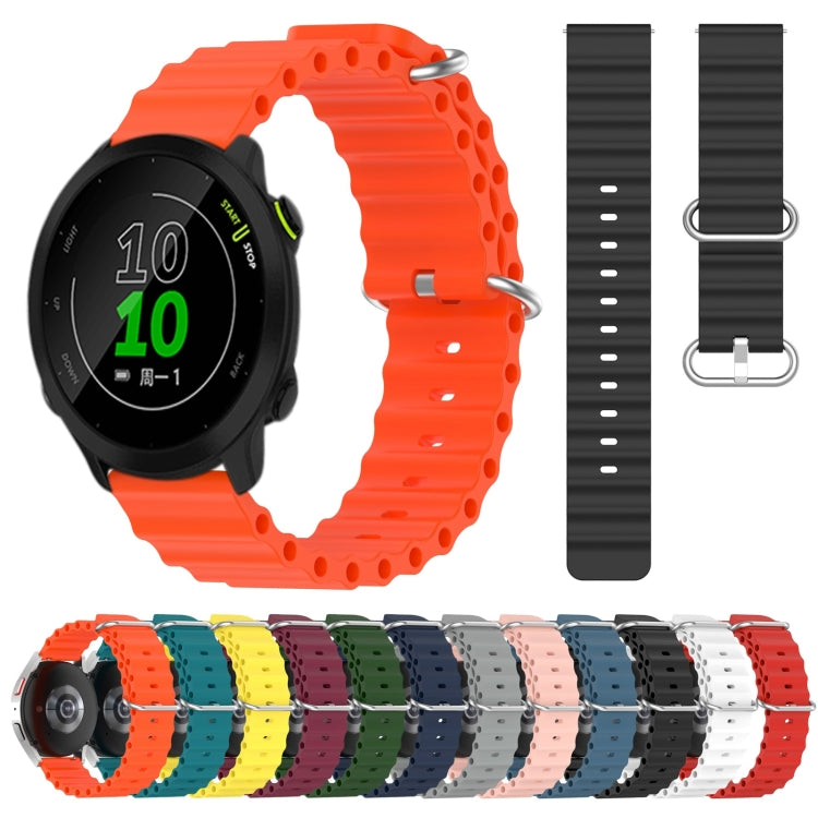 For Garmin Forerunner 158 20mm Ocean Style Silicone Solid Color Watch Band