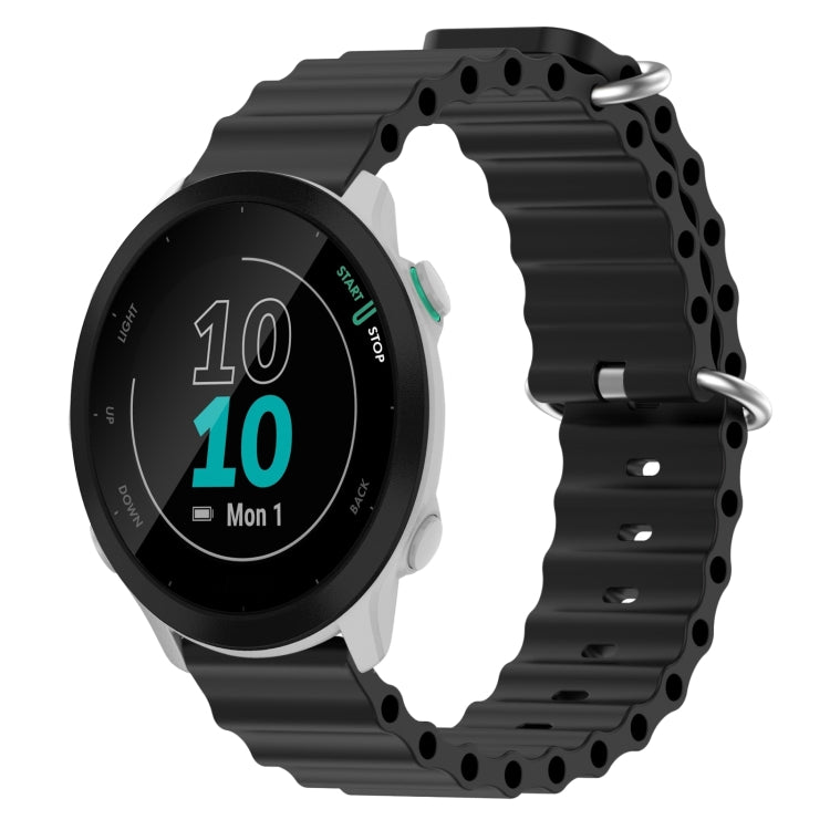 For Garmin Forerunner 55 20mm Ocean Style Silicone Solid Color Watch Band