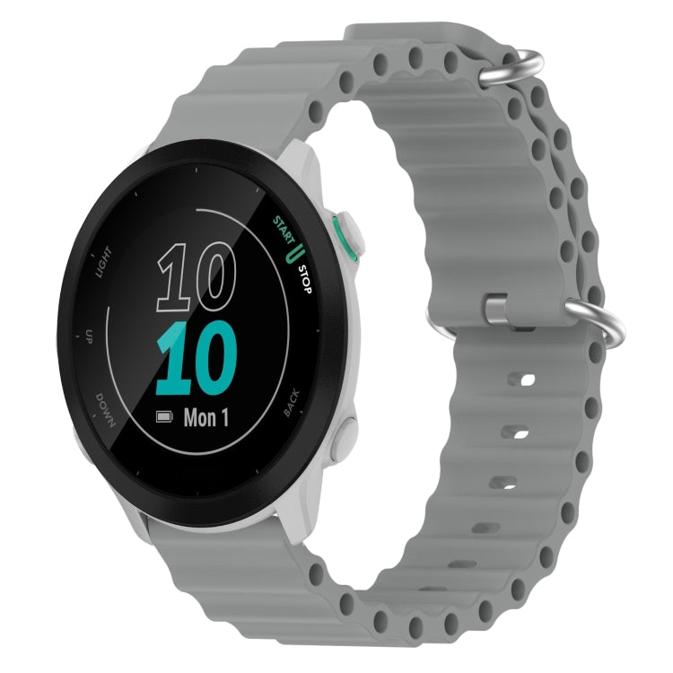 For Garmin Forerunner 55 20mm Ocean Style Silicone Solid Color Watch Band