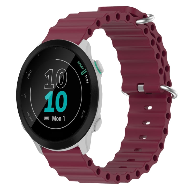 For Garmin Forerunner 55 20mm Ocean Style Silicone Solid Color Watch Band
