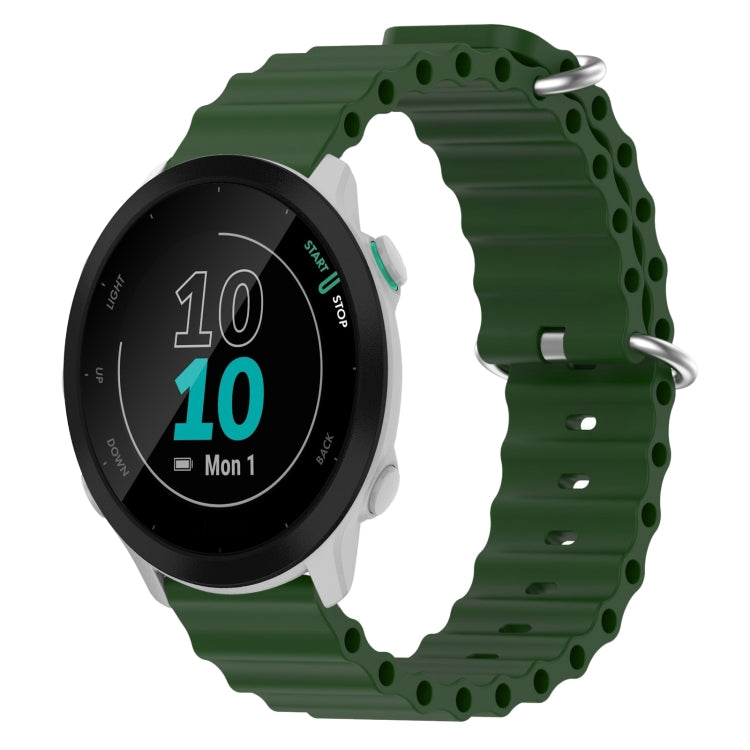 For Garmin Forerunner 55 20mm Ocean Style Silicone Solid Color Watch Band