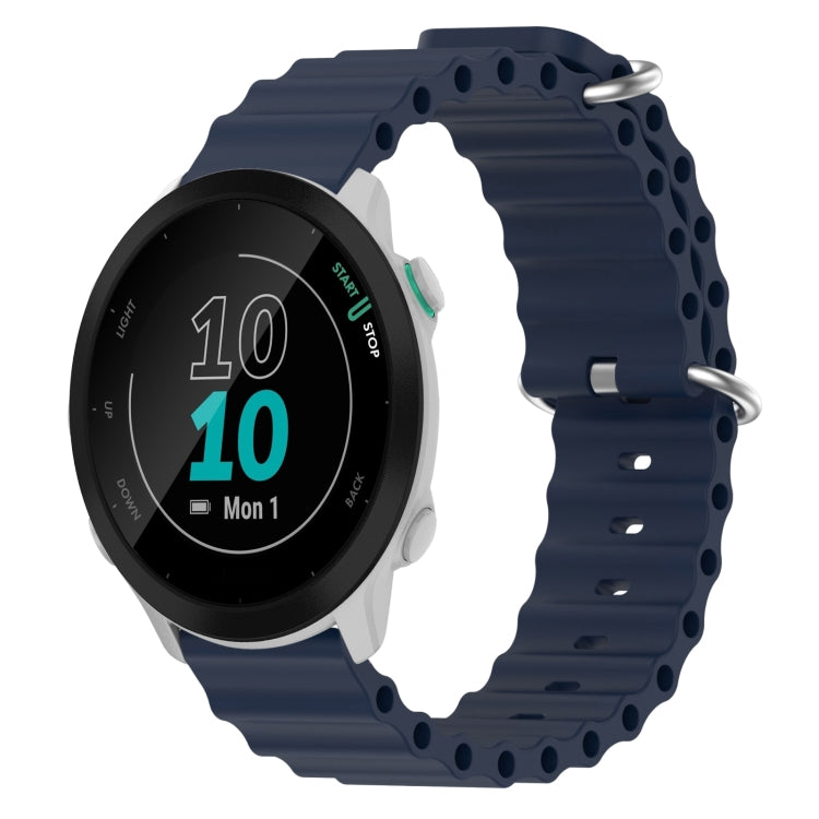 For Garmin Forerunner 55 20mm Ocean Style Silicone Solid Color Watch Band
