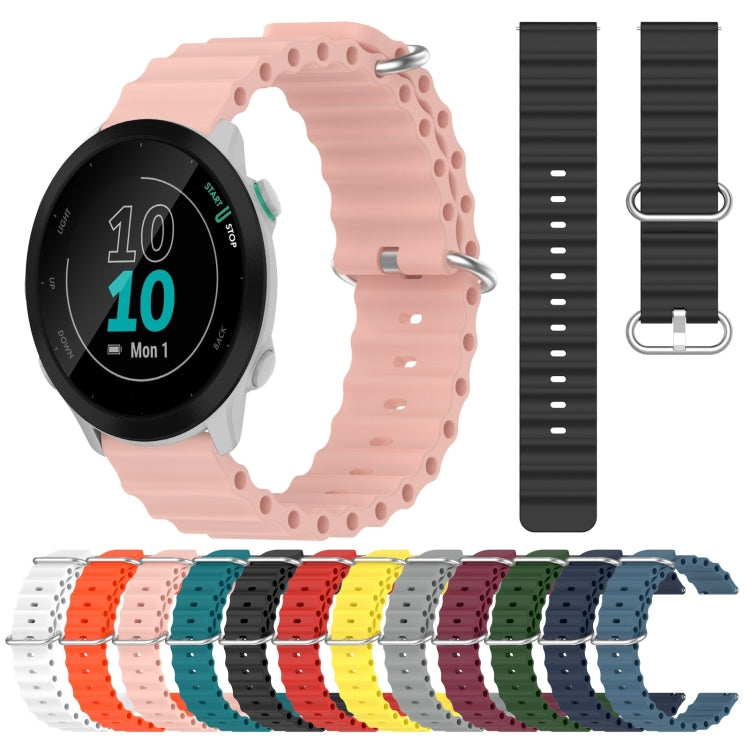 For Garmin Forerunner 55 20mm Ocean Style Silicone Solid Color Watch Band