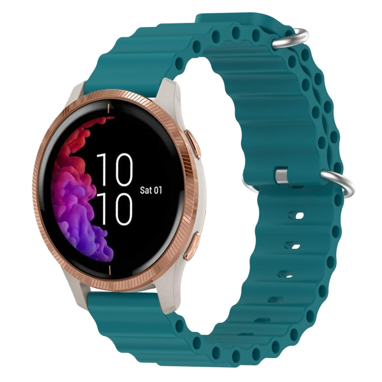 For Garmin Venu 20mm Ocean Style Silicone Solid Color Watch Band