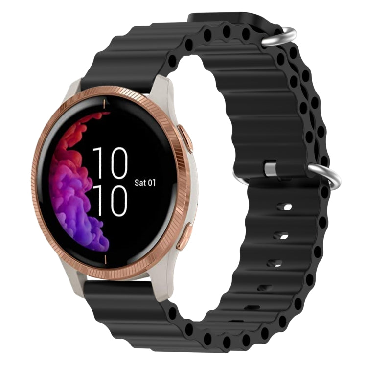 For Garmin Venu 20mm Ocean Style Silicone Solid Color Watch Band