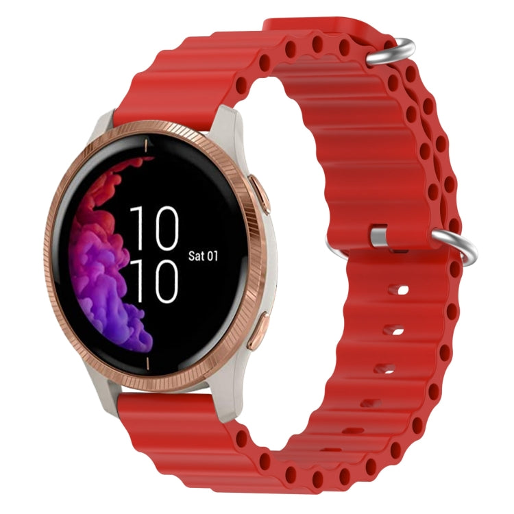 For Garmin Venu 20mm Ocean Style Silicone Solid Color Watch Band