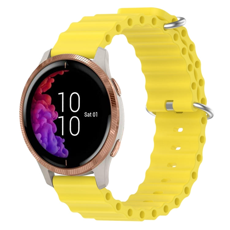 For Garmin Venu 20mm Ocean Style Silicone Solid Color Watch Band