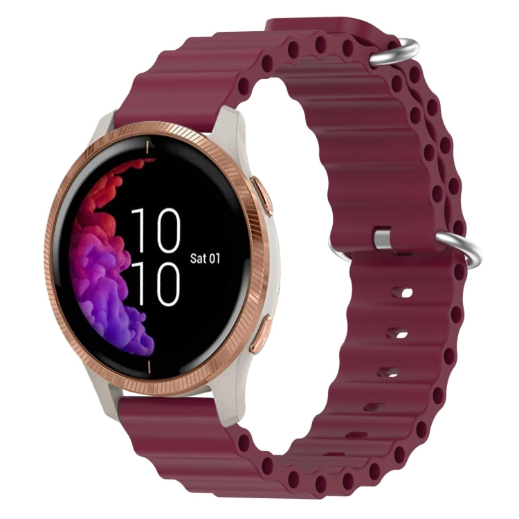For Garmin Venu 20mm Ocean Style Silicone Solid Color Watch Band