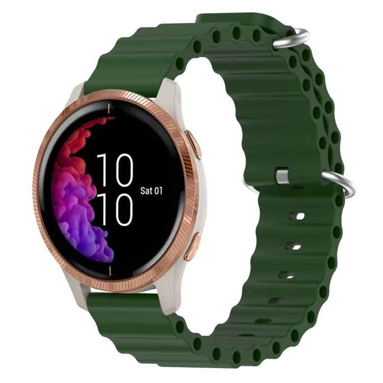 For Garmin Venu 20mm Ocean Style Silicone Solid Color Watch Band