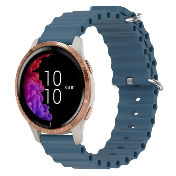 For Garmin Venu 20mm Ocean Style Silicone Solid Color Watch Band