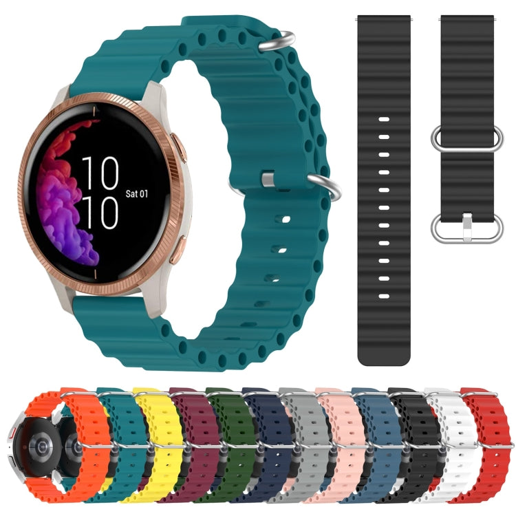 For Garmin Venu 20mm Ocean Style Silicone Solid Color Watch Band