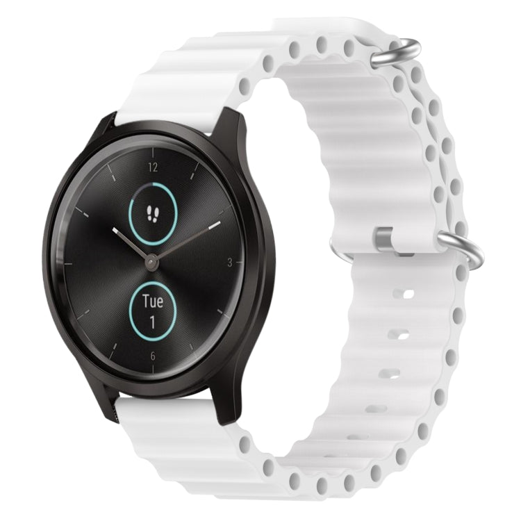 For Garmin Garminmove Style 20mm Ocean Style Silicone Solid Color Watch Band
