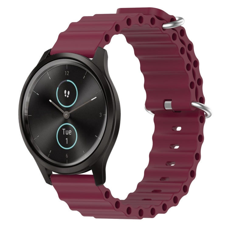 For Garmin Garminmove Style 20mm Ocean Style Silicone Solid Color Watch Band