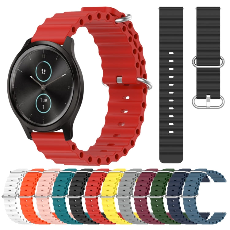For Garmin Garminmove Style 20mm Ocean Style Silicone Solid Color Watch Band