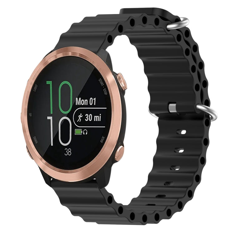 For Garmin Forerunner 645 Music 20mm Ocean Style Silicone Solid Color Watch Band