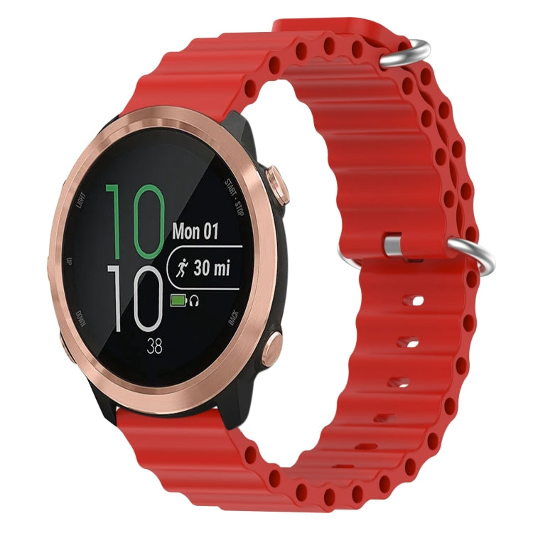 For Garmin Forerunner 645 Music 20mm Ocean Style Silicone Solid Color Watch Band