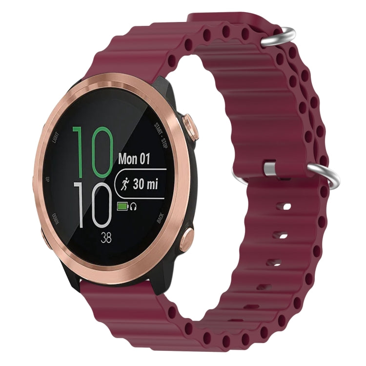 For Garmin Forerunner 645 Music 20mm Ocean Style Silicone Solid Color Watch Band