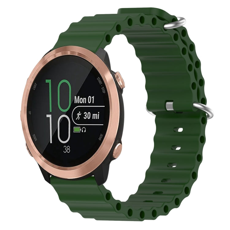 For Garmin Forerunner 645 Music 20mm Ocean Style Silicone Solid Color Watch Band