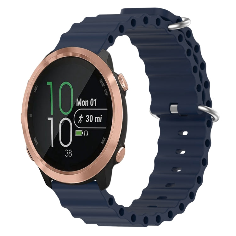 For Garmin Forerunner 645 Music 20mm Ocean Style Silicone Solid Color Watch Band