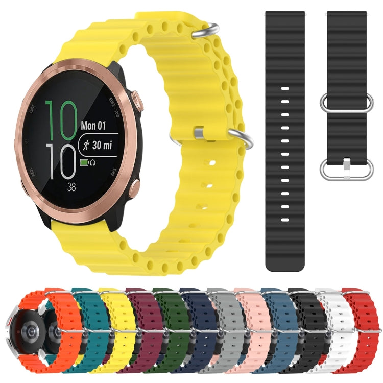 For Garmin Forerunner 645 Music 20mm Ocean Style Silicone Solid Color Watch Band