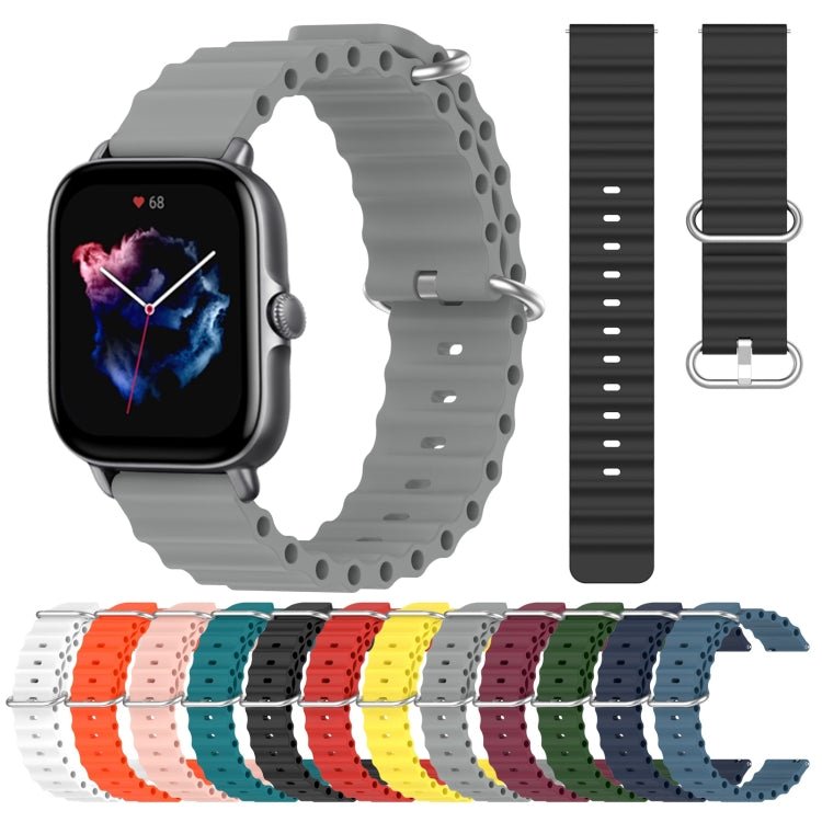 For Amazfit GTS 3 20mm Ocean Style Silicone Solid Color Watch Band