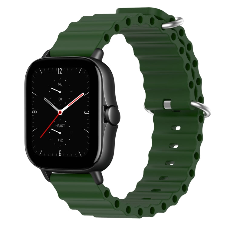 For Amazfit GTS 2E 20mm Ocean Style Silicone Solid Color Watch Band