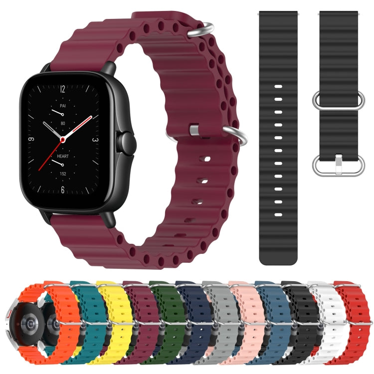 For Amazfit GTS 2E 20mm Ocean Style Silicone Solid Color Watch Band