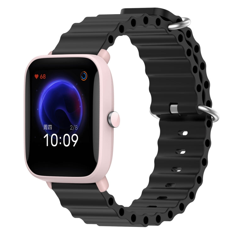 For Amazfit Pop Pro 20mm Ocean Style Silicone Solid Color Watch Band