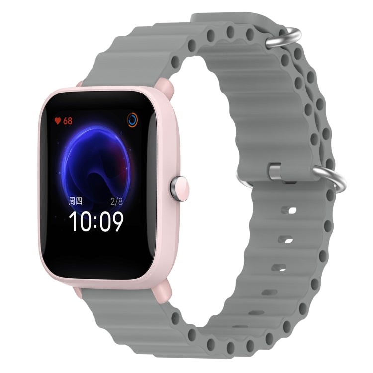 For Amazfit Pop Pro 20mm Ocean Style Silicone Solid Color Watch Band