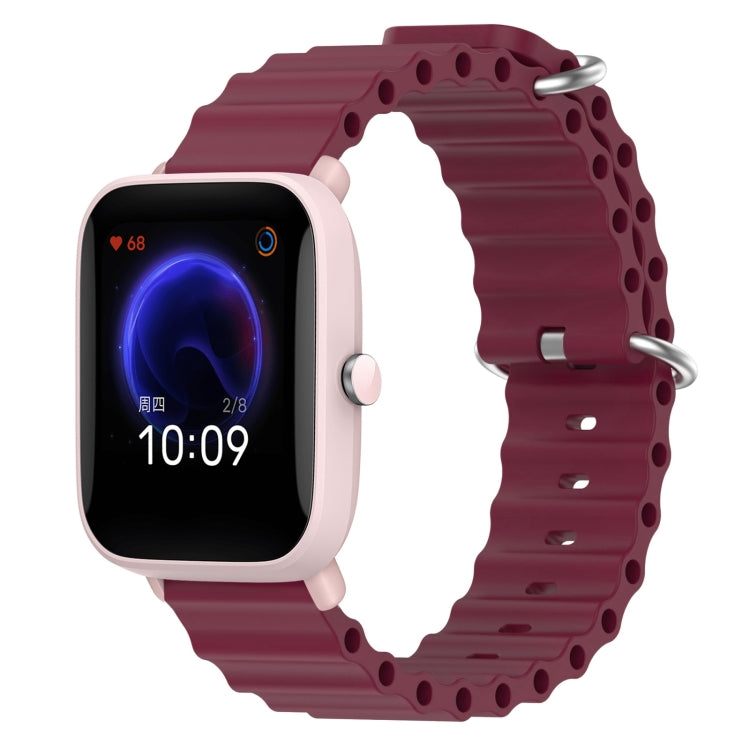 For Amazfit Pop Pro 20mm Ocean Style Silicone Solid Color Watch Band