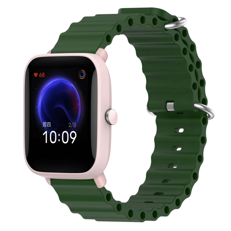 For Amazfit Pop Pro 20mm Ocean Style Silicone Solid Color Watch Band