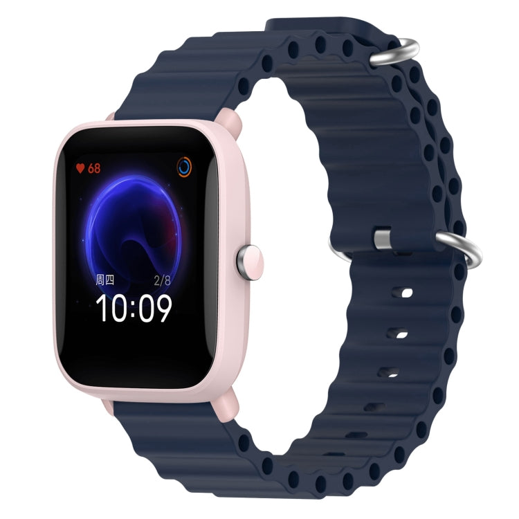 For Amazfit Pop Pro 20mm Ocean Style Silicone Solid Color Watch Band