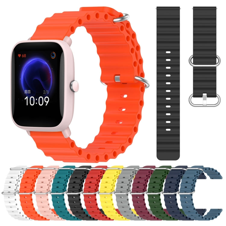 For Amazfit Pop Pro 20mm Ocean Style Silicone Solid Color Watch Band