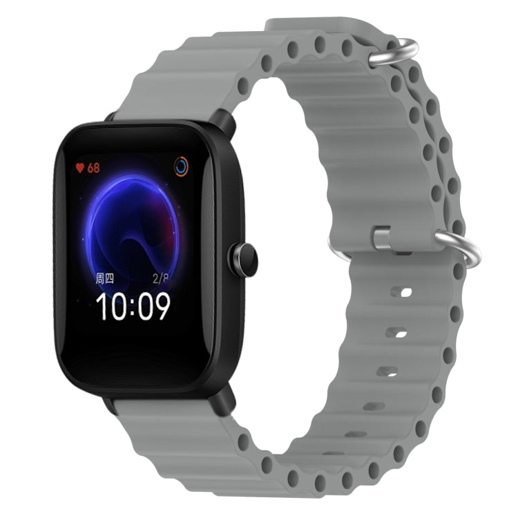 For Amazfit Pop 20mm Ocean Style Silicone Solid Color Watch Band