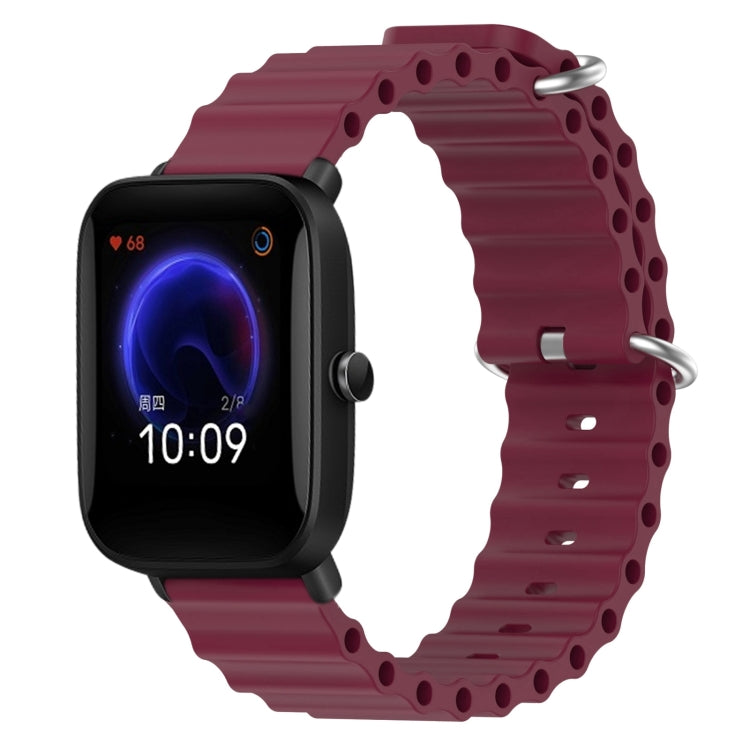 For Amazfit Pop 20mm Ocean Style Silicone Solid Color Watch Band