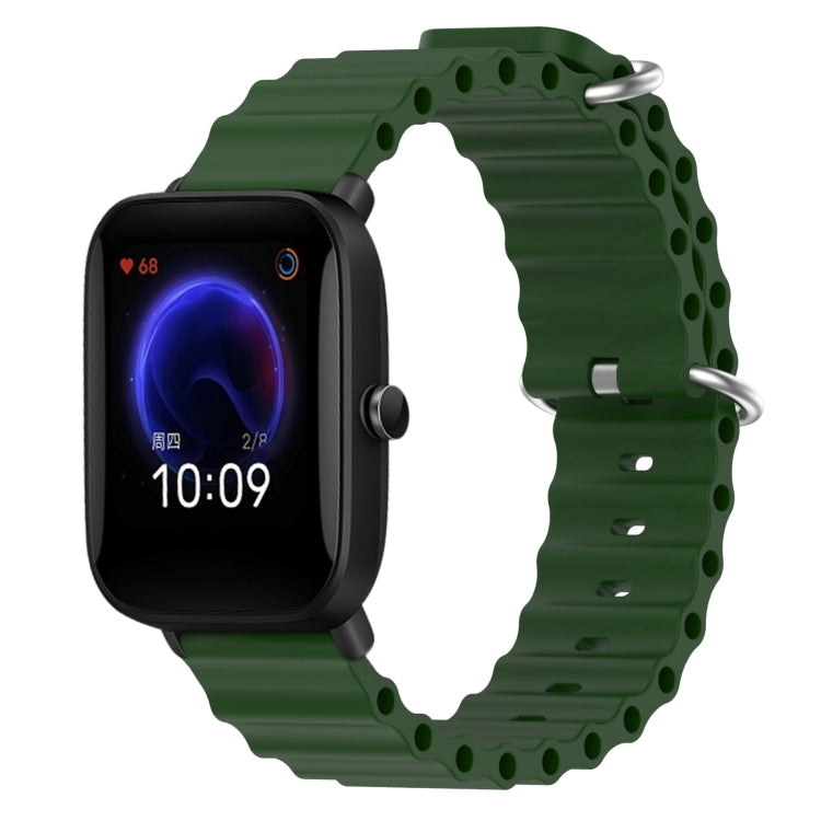 For Amazfit Pop 20mm Ocean Style Silicone Solid Color Watch Band