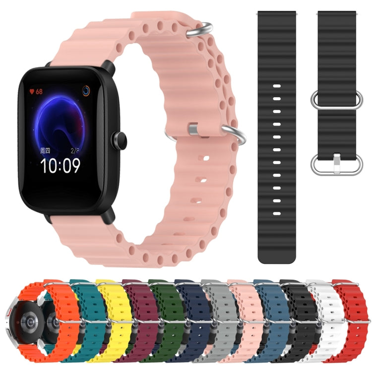 For Amazfit Pop 20mm Ocean Style Silicone Solid Color Watch Band