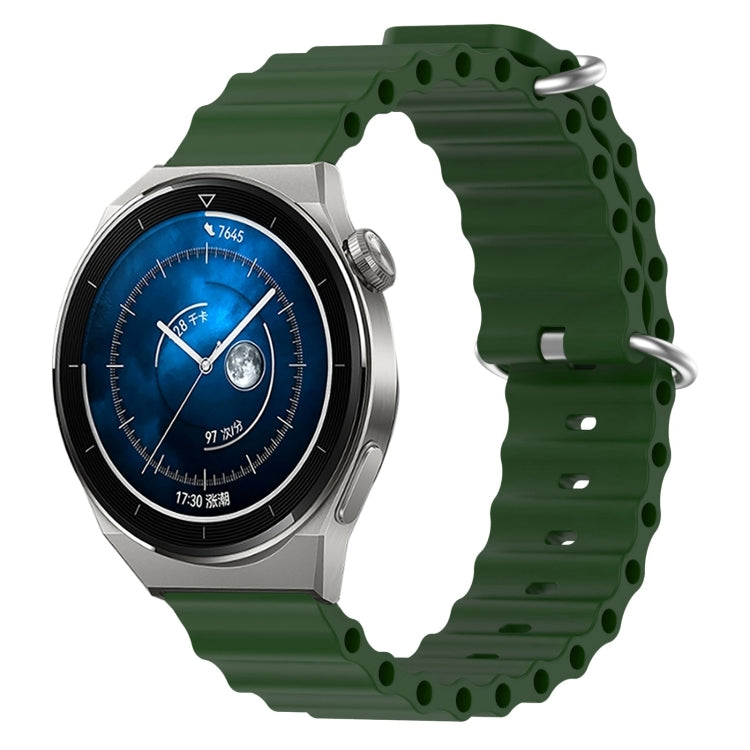 For Huawei Watch GT3 Pro 43mm 20mm Ocean Style Silicone Solid Color Watch Band