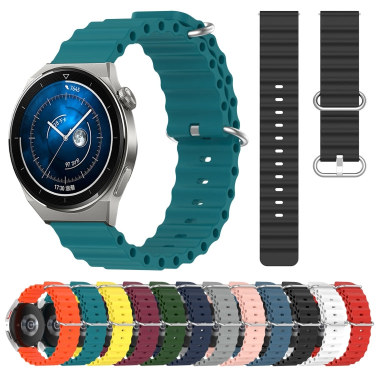 For Huawei Watch GT3 Pro 43mm 20mm Ocean Style Silicone Solid Color Watch Band