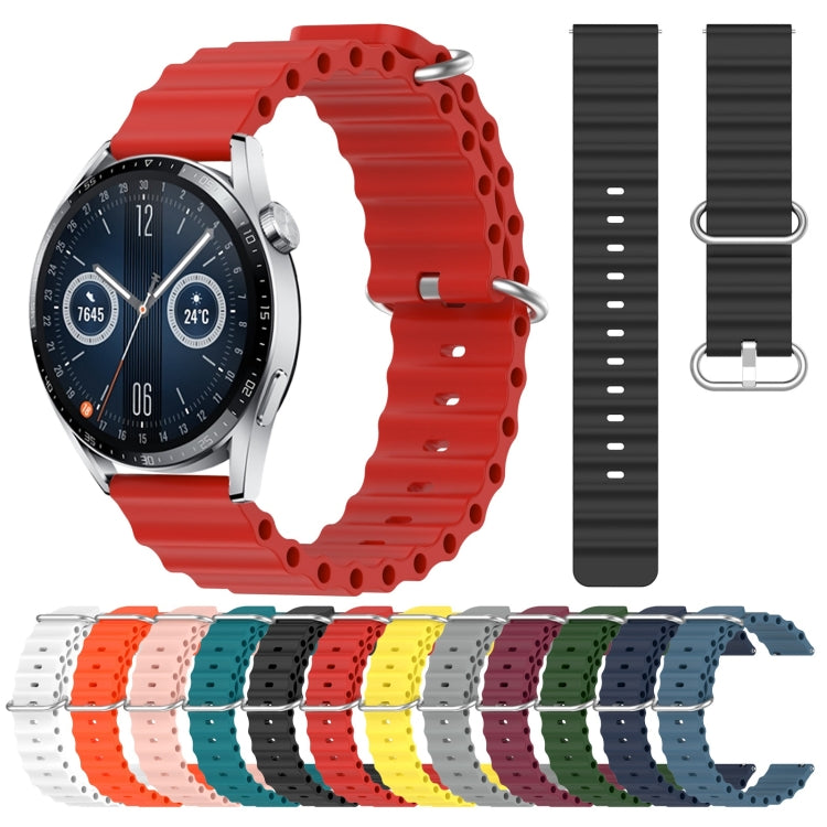 For Huawei Watch GT3 42mm 20mm Ocean Style Silicone Solid Color Watch Band