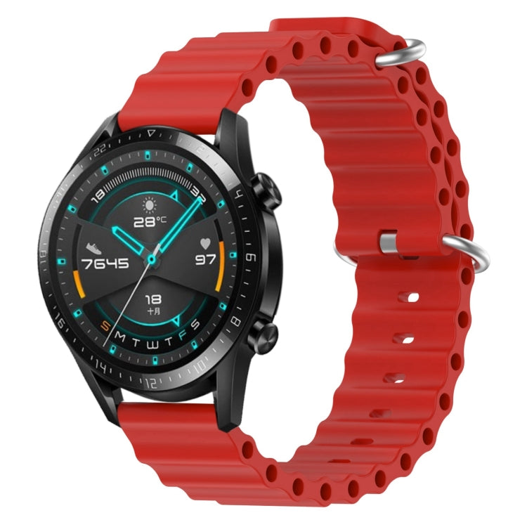 For Huawei Watch GT2 42mm 20mm Ocean Style Silicone Solid Color Watch Band